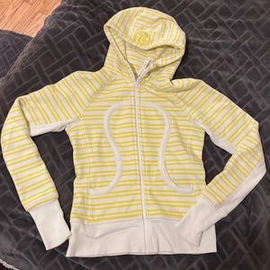 Lululemon Scuba Hoodie, size 4, yellow stripes